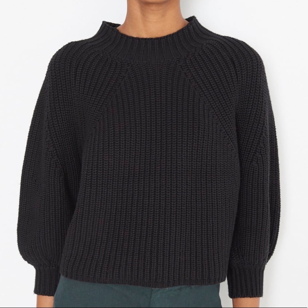 Apiece Apart Merel Funnel Neck Sweater Black